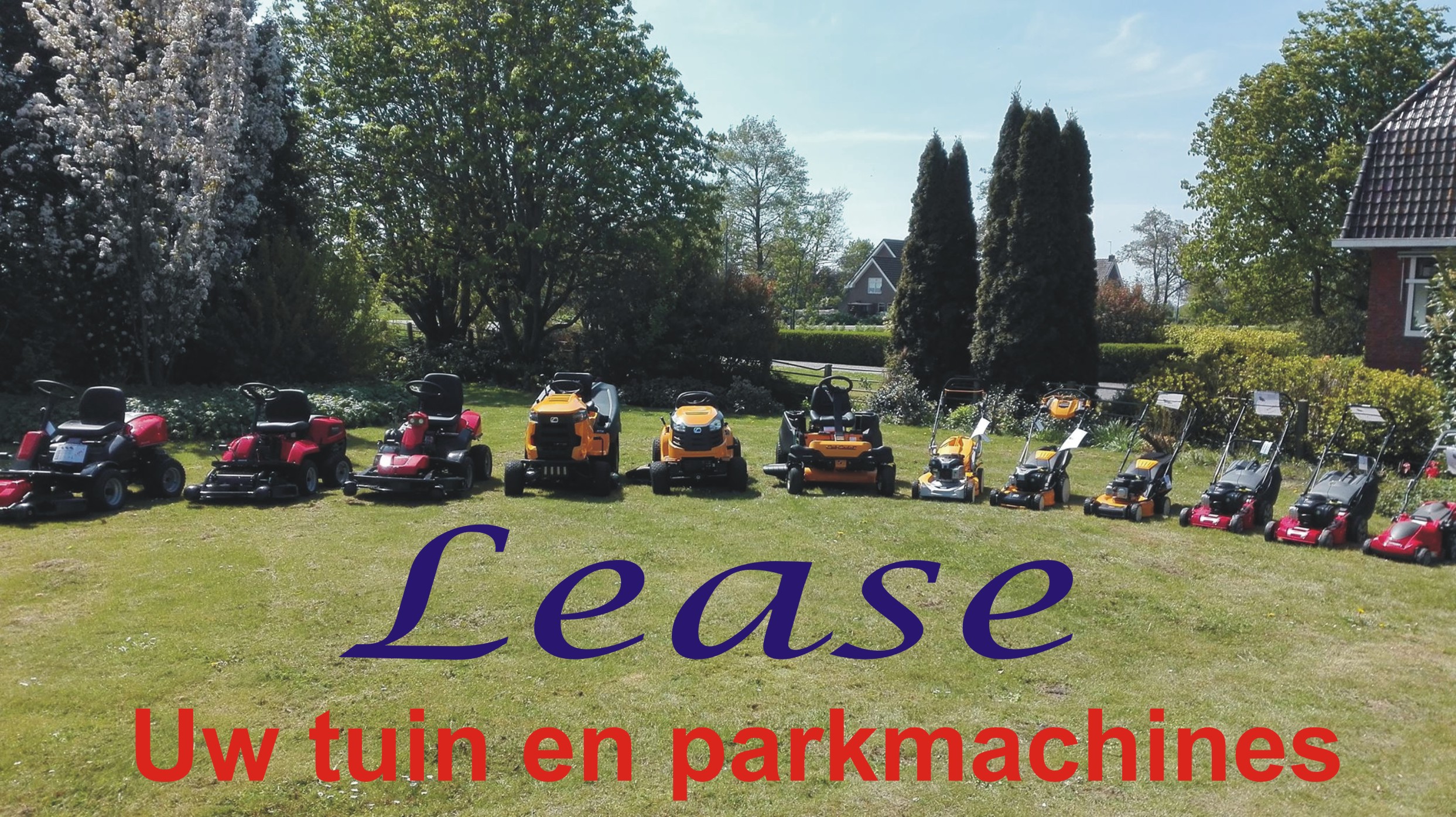 leasen van tuinmachines en parkmachines is ook mogelijk